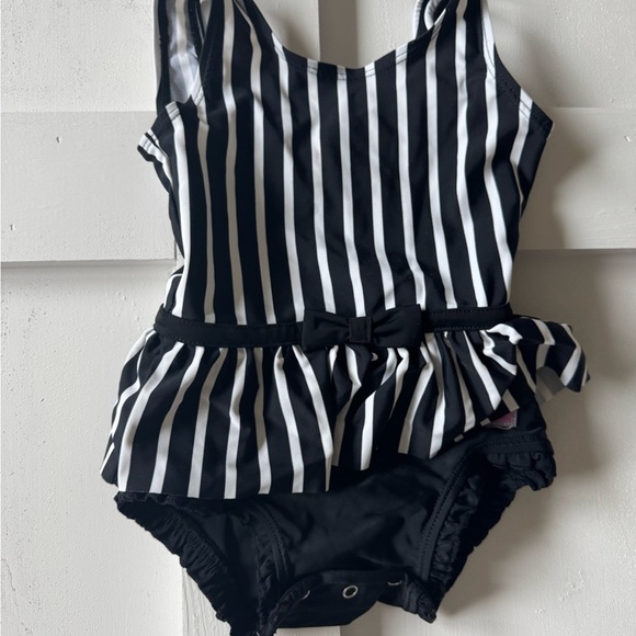 Ruffle Butts Other - Ruffle Butts Black and White One Piece Swimsuit with Ruffled Skirt